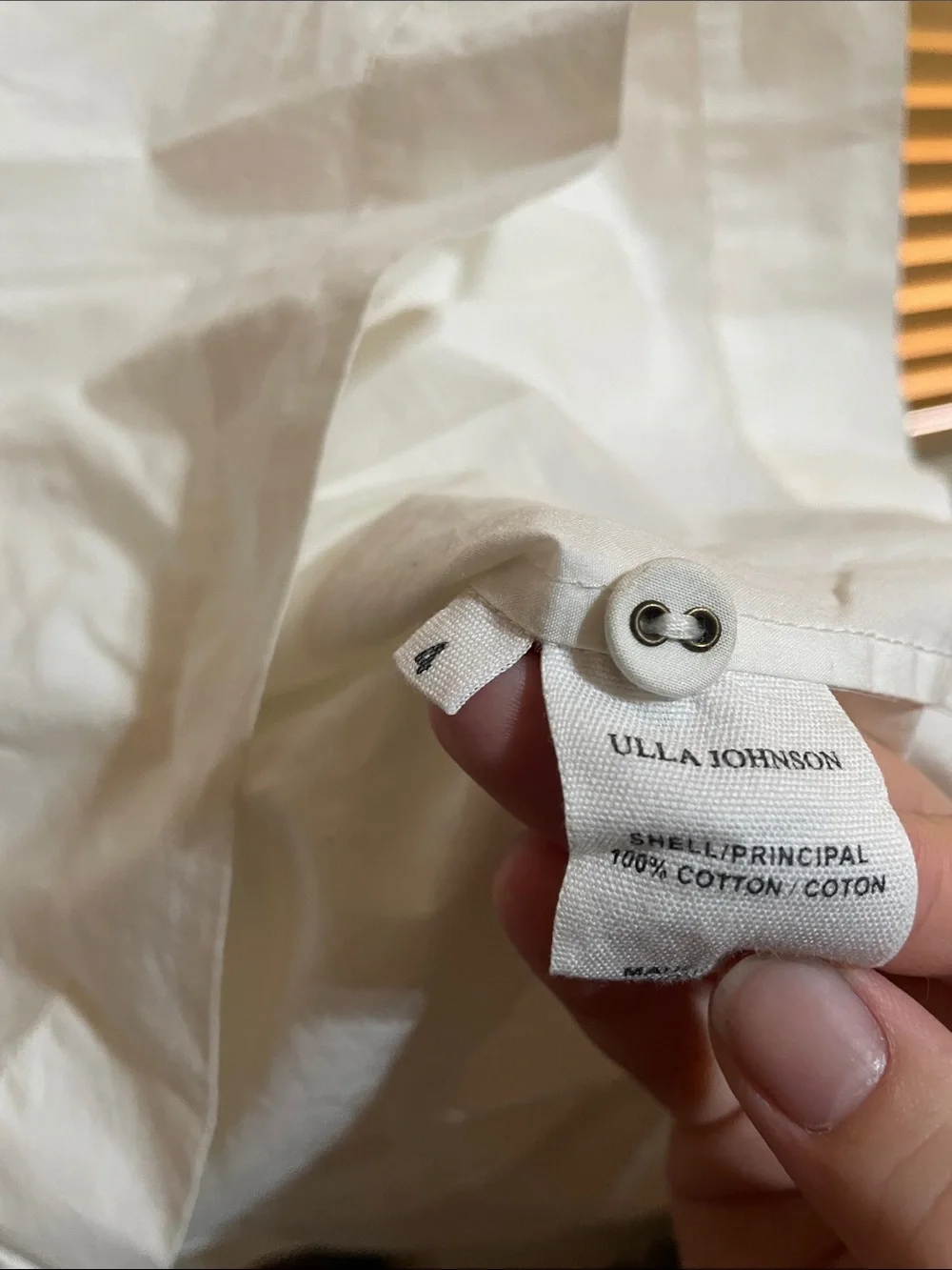 Ulla Johnson Cream Ruffle-Sleeve Cotton Blouse - Picture 5 of 5